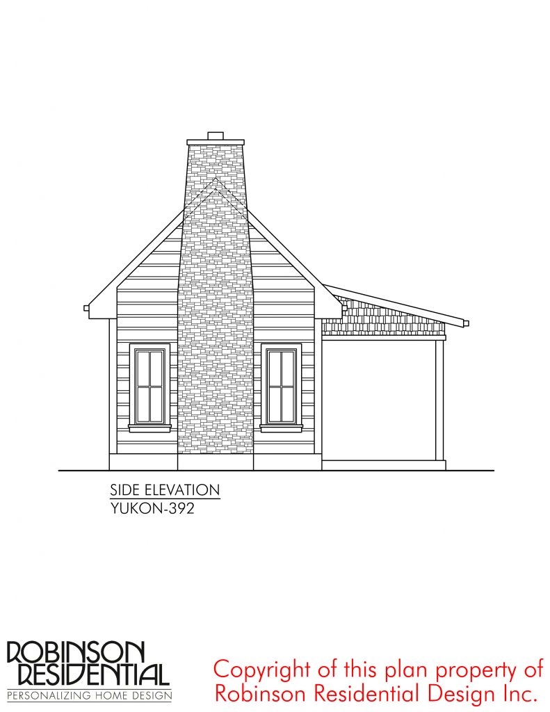 Yukon - 392 Side Elevation Plan | Custom Home Floor Plan